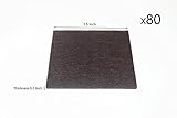 BTMB家具正方形のフェルトパッドハードサーフェスハードディスク床から家具を保護傷1.5 "ウォールナットブラウン、ラウンド( 80ピース)