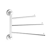 A6063アルミタオル掛け　タオルハンガー　180°自由回転　壁掛け　タオルバー　省スペース　洗面所　収納　艶消し　ネジとアンカーで取り付け