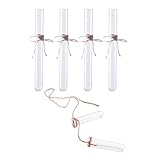 Homyl 試験管　ガラス　花器　花瓶　装飾　工芸品　吊り　水耕栽培鉢　2セット　ロープ付き