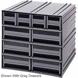 Quantum QIC-8224BL Interlocking Gray Storage Cabinet with 10 Blue Drawers, 11.38-Inch by 11-3/4-Inch