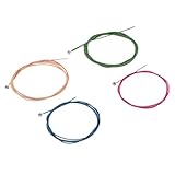 Dreld ベース弦4本セット ステンレス鋼製 高張力 高精細 切れにくい ベース楽器弦 E・A・D・G 4色ベース弦セット カラフル エレクトリックベース ウクレレアクセサリー ベース初心者向け交換部品 ローズレッド,ブルー,イエロー,グリーン