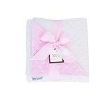 MEG Original Pink & Ivory Minky Dot Baby Girl Blanket, 366 Pink and Ivory/Vanilla by MEG Original