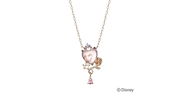 Amazon テイクアップピュア Take Up Pure ディズニーコレクションジュエリー 美女と野獣 ネックレス Glow On ピンクゴールド ネックレス 通販
