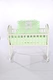 Baby Doll Bedding Solid with Flower Applique Cradle Bedding Set, Mint by BabyDoll Bedding