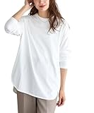 [ピエロ] コットン ロングスリーブ Tシャツ ロンT 長袖 カットソー レディース S オフホワイト MD