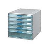 コクヨ レターケース(UNIFEEL) 透明引出しタイプ A4タテ 浅型4段・深型1段 ライトグレー LC-UNT605M 1台