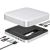 Mac mini ドッキングステーション 9in1 シルバー / 2画面 デュアルディスプレイ マルチモニター / 2.5インチSSD HHD スロット USB3.0 USB3.1 TypeC SD microSD VGA HDMI/Mac mini M2 Pro 2023 mac mini M2 mac mini M1 2023/2020/2018, Windows 型番：MC25H