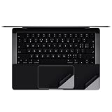IMMOENUC ノートパソコンC面ステッカー 適用2024 2023 2021年モデル Macbook Pro 14 M4 M3 M2 M1 Pro/Max A3112 A3401 A3185 A2992 A2918 A2779 A2442 チップ搭載14インチノートパソコン保護シール 黒 (パームレストととトラックパッ-ド)