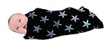 Cuski Sweet DreameezZ Couverture pare-soleil en mousseline de bambou Motif étoiles de minuit Noir