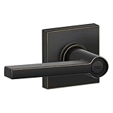 Schlage j40-sol-col SolsticeプライバシードアレバーSet with装飾コルトントリム、Aged Bronze