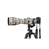 Rolanpro レンズカバー, SIGMA 150-600mm F5-6.3 DG OS HSM Sports（M/AF Version）に適合する望遠レンズ用カモフラージュコート, 三層構造保護 [色番号：グレーのデジタル迷彩]