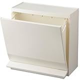 リス(RISU) ゴミ箱 ダストボックス SOLOW通路で使えるペダル分別ストッカー 1段 22.5L ホワイト 日本製 大きく開く 薄型 抗菌 加工 おしゃれ キッチン シンプルなデザイン キャスター付き 収納にも GSLW022