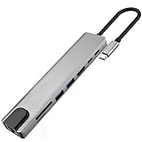 【HikariNozomi】USB C ハブ 8in1 HDMI/イーサネット接続/87wPD充電/TF/SDカードリーダー/USB A 3.0/USB C 3.1多機能変換アダプタ 8-in-1 4K解像度 USB Type C HDMI ドッキングステーション ipad/MacBook Pro/MacBook Air,Galaxy Note8＆S8以降/ ChromeBook USB Cデバイス対応(スペースグレー）