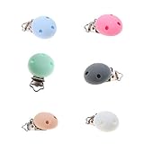 perfk 幼児　赤ちゃん　おしゃぶりホルダー　おしゃぶりクリップ　シリコン　使いやすく　6個セット　