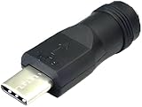 DC(外径5.5/内径2.1mm)(メス)→USB Type-C(オス)変換 電源供給アダプタ (5.5*2.1)