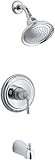 KOHLER K-T395-4E-CP Devonshire Rite-Temp Pressure-Balancing Bath and Shower Faucet Trim, Valve Not I