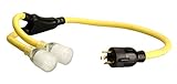 Coleman Cable 01914 3-Feet 10/3 Generator Power Cord Adapter, L5-30P to (2) L5-20R [並行輸入品]