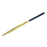 uxcell　ヤスリ　トライアングルファイル　青いプラスチックコートハンドル　炭素鋼　180mm x 5mm