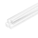 uxcell 4個 アクリル角棒 12mm x 300mm アクリル棒 クリア PMMAバー押出し アクリルプラスチックスティック DIYクラフト照明 園芸 装飾用