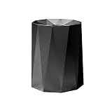 RAKU 北欧風ゴミ箱 蓋なしゴミ箱 バスルーム用 寝室用 キチン用 オフィス用 場所とらない オシャレ シンプル 移動便利 シルバー ホワイト ブラック 12 L (ブラック)