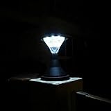 elegantstunning LEDライト 16 LED屋外ガーデンパス風景フェンスヤードピラーランプソーラーパワードLEDライト