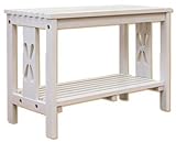 【靴の脱ぎ履きに便利】 木製 玄関ベンチ 靴箱 玄関用収納 チェア (60cm幅, ホワイトウォッシュ/WW)