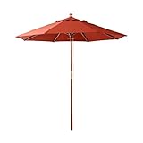 天然木　木製パラソル 210cm【ソナタ-SONATA-】パラソル　撥水 天然木