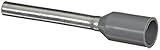 Panduit FSD76-12-D Insulated Ferrule, Single Wire DIN End Sleeve, 20 AWG Wire Size, Gray, 0.11" Max 