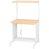 不二貿易 パソコンデスク ハイタイプ トラッド メープル 13530