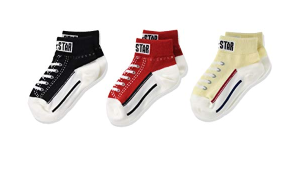 Amazon コンバース シューズ柄 プチ丈ソックス 3足組 ボーイズ 靴下 通販