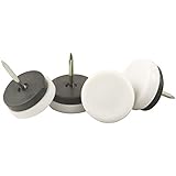 SoftTouch 4609695N Nail On 3/4" Furniture Glides for Straight Wooden Furniture Legs (4 Piece), White