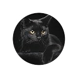 ACADEST マウスパッド 猫柄 黒猫 マウスパッド おしゃれ 滑り止め かわいい ミニ マウスパッド 小型 丸型 オフィス/ホーム用 男女兼用