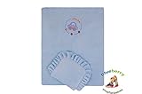 BlueberryShop Embroidered Thermo Terry Pram Crib Moses 2pc Set Quilt & Pillow (29.5" x 25.5") ( 0-12