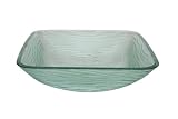 Aqua真鍮97045ガラスBasinガラスBasin 17 " x 17 " x 5 – 1 / 2 " Square WavyデザインBasin