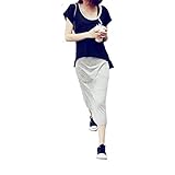 juan Fashion Store Onlineレディース マタニティ ウェア ワンピース マキシ ロング 重ね着風 授乳 口 丸首 シンプル 大人 かわいい 夏 楽 ふんわり Tシャツ