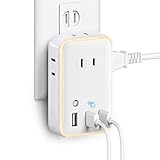 USB コンセント タップ Letmy ナイトライト付き 電源タップ 4個AC口 3USBポート 小型 急速充電 たこあしコンセント 分岐