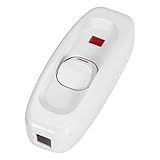 中間スイッチ　シーソー式　ランプスイッチ　LED指示ライト付き　ON / OFFスイッチ　コンパクト　インライン　ベッドサイド　AC 250V 10A(ホワイト)