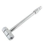 uxcell タイヤエアーチャック 金属材質 オートバイの車両 14.5cm全長 シルバートーンメタル