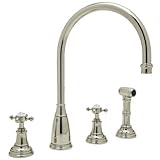 Rohl U.4735X-STN-2 Ba351L-Stn-2 Perrin and Rowe Double Handle Athenian Finish, Satin Nickel [並行輸入品]