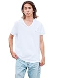 [トミーヒルフィガー] オンライン限定 ワンポイントロゴVネックオーバーサイズTシャツ MW02045 XX-LARGE ホワイト100