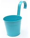 A Ting Metal Fence Post Hanging Planters 4.7x6.3,Blue