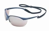 Sperian Vapor ( R )安全メガネwithメタリックブルーフレーム、シルバーポリカーボネート傷防止ハードコートミラーレンズとbreak-awayネックコード