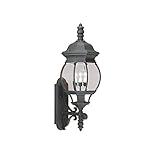 Sea Gull Lighting 88202-12 Outdoor Sconce with Clear Beveled?Glass Shades, Black Finish [並行輸入品]