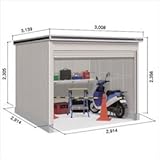 ヨド物置　エルモトピット　LOC-2929HD　追加棟 （土間タイプ）　※追加棟施工には基本棟の別途購入が必要です　【自転車・バイクの盗難対策に　バイクガレージ】 カシミヤベージュ
