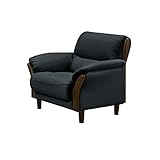 大川家具 関家具 ソファ 1人掛け (幅92cm/素材:合皮) ダークグレー 145897