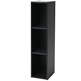 山善(YAMAZEN) カラーボックス ダークブラウン 幅25×奥行29×高さ109cm A4ブラザーズ 3段 スリム 耐荷重45kg CABR-1125(JB)