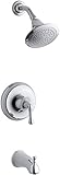 KOHLER K-T10274-4AE-CP Fort? Traditional Rite-Temp Pressure-Balancing Bath/Shower Trim Set, Valve No