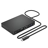 Kamnik WD15 USB Cドッキングステーション デュアルモニター Dell/MacBook/HP/Surface対応 HDMI/Mini DP/VGA 1GB Ethernet/3 USB 3.0 2 USB 2.0 オーディオ スピーカー出力 ブラック