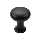 Iron Valley – 1 – 1 / 8 " Tallラウンドキャビネットノブ – Solid Cast Iron 1.125" ブラック IV-810-TallRound