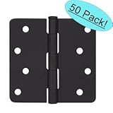 Cosmasフラットブラックドアヒンジ4 "インチx 4 "インチwith 1 / 4 "インチ半径コーナー – 50パック